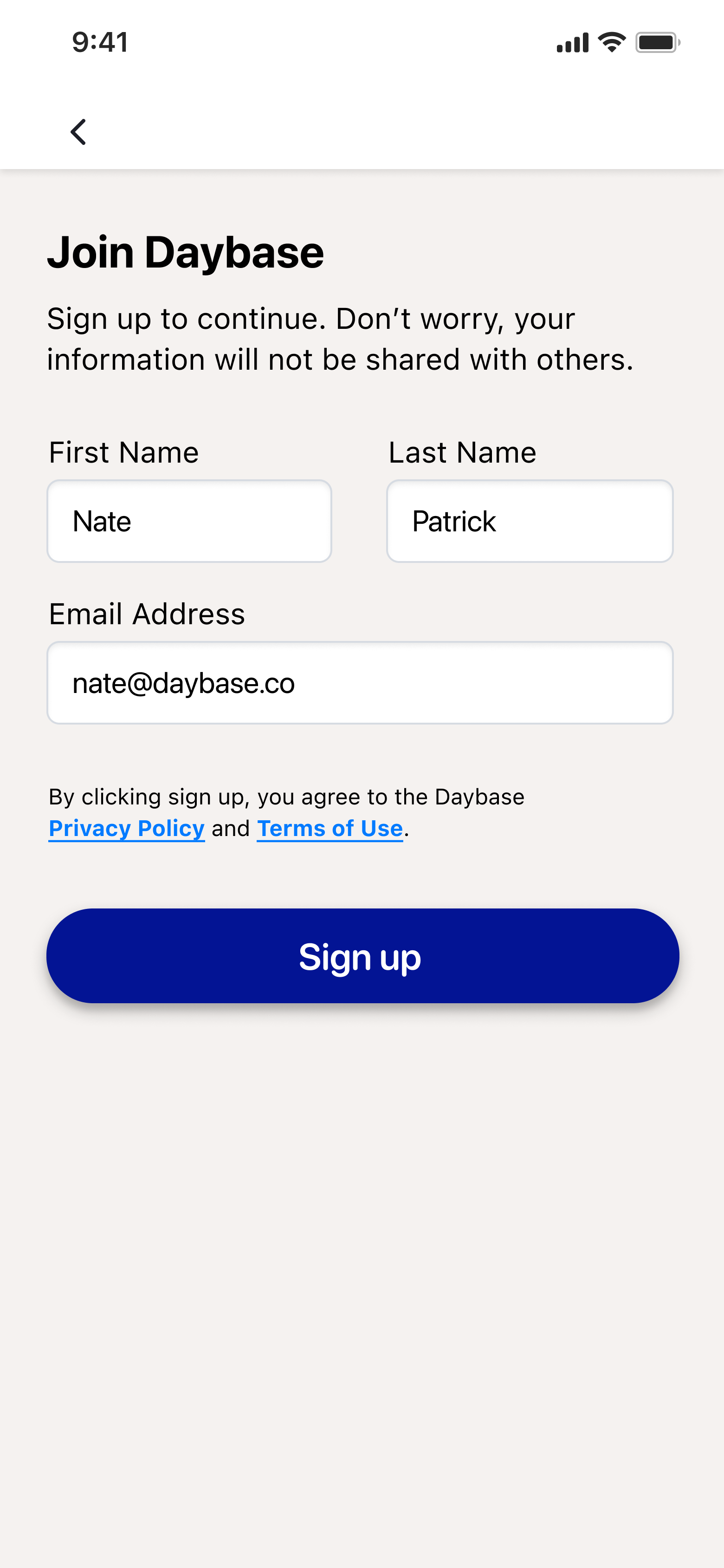 Sign up